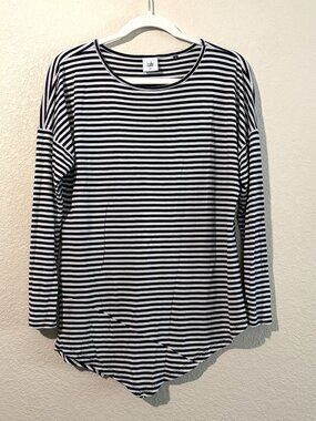 Cabi black and white striped top